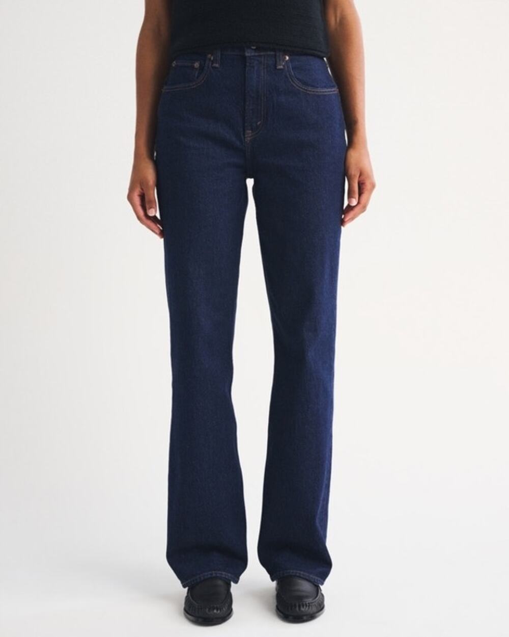 Abercrombie Curve Love High Rise 90s Relaxed Jean - 26 Long - Dark Rinse